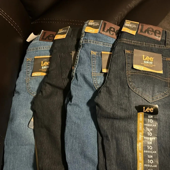 Boys Lee slim fit tapered leg jeans NWT jeans 4 Pair - Picture 2 of 9